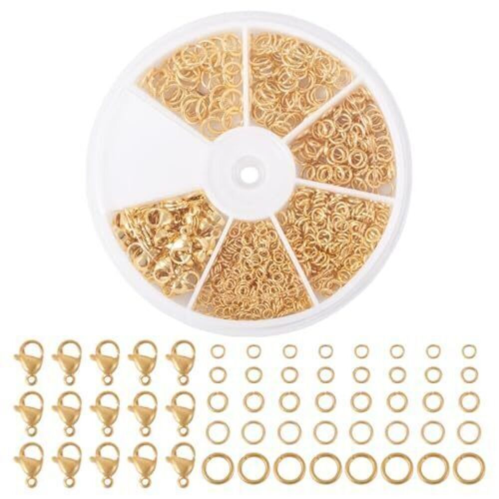 3108 Beadthoven 5 Size Real 18K Gold Filled Brass Open Jump Rings